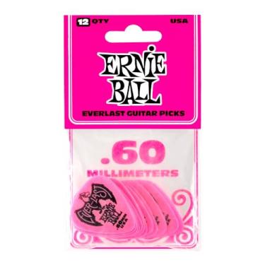 Imagem de Palheta Everlast 0.60mm Pink PCT C/12 P09179 - Ernie Ball #C
