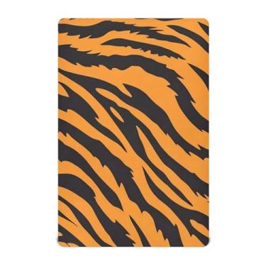 Imagem de STAYTOP Lençol de berço com textura de pele de tigre para meninos e meninas, lençol com elástico para berço padrão e colchão infantil, de microfibra supermacia, 132 x 71 cm