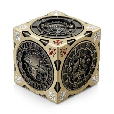 Imagem de DNDND Brass 7-in-1 Spinner Dice Cube for DND – Premium Metal D&D Dice Set with Gift Box for Dungeons and Dragons, Ideal Collector's Gift for Dungeon Masters (Brass)