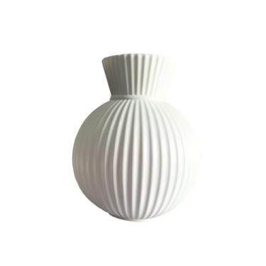 Imagem de Ｂｅｓｇａ Vaso decorativo com arranjo moderno de flores secas para festa de Ano, entrada, mesa de centro e sala de estar, White L