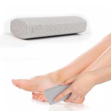 Imagem de 1 pacote de pedra-pomes natural para pés, esfregador de pés e ferramenta de pedicure para remover a pele morta, saltos rachados lisos, aderência confortável e reutilizável (cinza1)