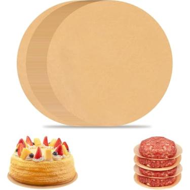 Imagem de 100 peças de papel manteiga redondo antiaderente, forros de forma de bolo pré-cortados, adequados para assar, grelhar, cozinhar a vapor, fritadeiras e micro-ondas – ferramentas essenciais e acessórios