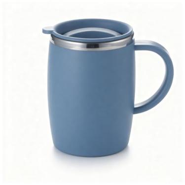 Imagem de HOQUSA Canecas de cerveja de aço inoxidável criativas de 500 ml, copo de café, copos de água com leite, restaurante, bar, casa, cozinha, bebidas, (cinza)