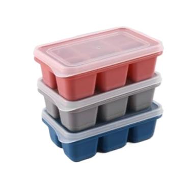 Imagem de Forma De Gelo Retangular Com Plástico Bandeja De Para Cubos De Gelo Com Tampa(4 PCS)