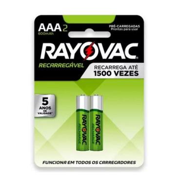 Imagem de Pilha Recarregável Rayovac AAA 600 mAh 1.2V - Cartela com 2 Unidades