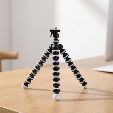 Imagem de Mini tripé portátil – Suporte de mesa ajustável de aço inoxidável para smartphones, projetores e câmeras de transmissão ao vivo