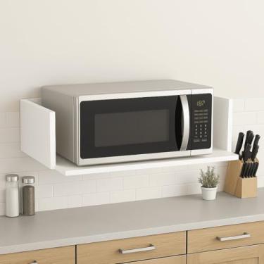 Imagem de Suporte Para Microondas Prateleira Forno Suspensa Organizador Multiuso 60cm Branco - Brovália