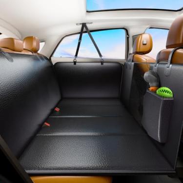 Imagem de FIRSTWELL Extensor de assento traseiro para cães, capa de assento de carro de couro PU, à prova de arranhões, à prova d'água, fundo rígido, comporta 181 kg, rede de cachorro para carro, SUV