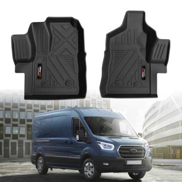 Imagem de Ajuste personalizado para 2020-2026 Ford Transit 150/250/350 tapetes dianteiros forro frontal 2 peças TPE acessórios para todos os climas (sem conexão de trânsito) (para Ford Transit 2020-2026)