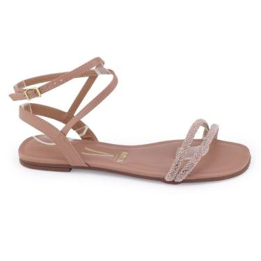 Imagem de Sandália Fem Vizzano 6447.211 rasteira tornozelo tira strass