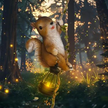 Imagem de Luz solar de jardim ao ar livre, urso preto de resina de 16,7 cm escalando em uma videira de 50 cm com lanterna de LED, estatueta de urso pendurado à prova d'água com gancho para decoração de parede