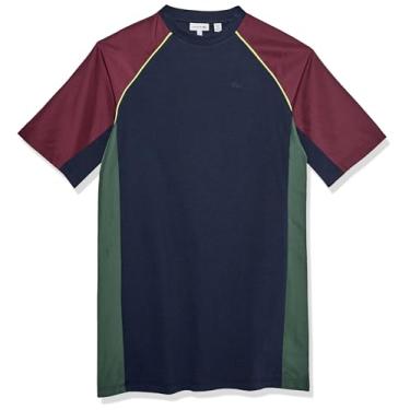 Imagem de Lacoste Vestido de Camiseta Colorblock Ativo para Meninas, Zin/Limeira-sequoia marinha, 10 Anos