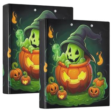Imagem de Pacote com 2 fichários de escritório de bruxa de abóbora com prancheta, material escolar, fichário com prancheta com armazenamento