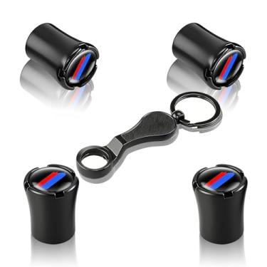 Imagem de Erivis 4 peças de tampas de válvula de pneu de carro para BMW X3 X5 X7 X1 X6 X4 3 4 5 7 Series M3 M4 M5 M6 acessórios, tampas de haste de válvula de metal à prova de vazamento, tampa de pneu de roda