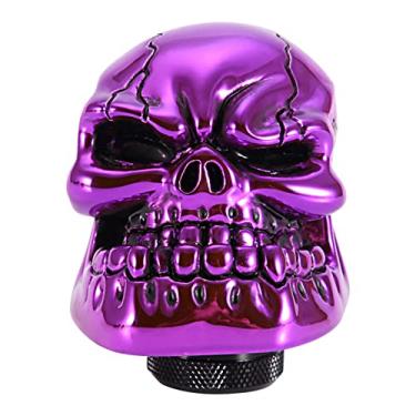 Imagem de Generic Manopla de Mudança de Marcha de Caveira, Alavanca de Mudança de Marcha Artesanal Requintada para Interior Universal do Carro (Roxo)