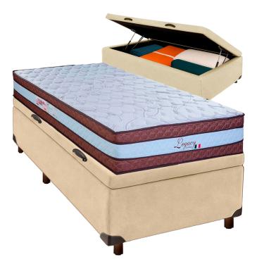 Imagem de Conjunto Cama Box Bau Blindado Solteiro + Colchão Molas Ensacadas Legaccy Paropas