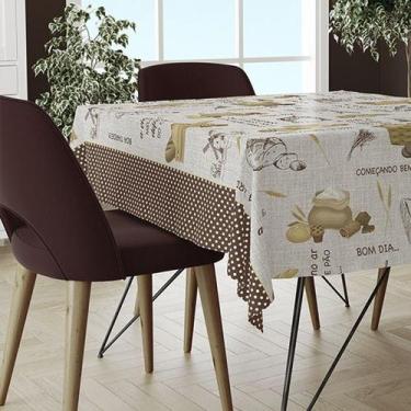 Imagem de Toalha Mesa Plástica Térmica Pão Nosso 6 lugares 1,80 - Idealiza