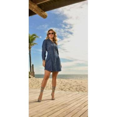 Imagem de Vestido com manga Jeans da Impacto, Azul, 38