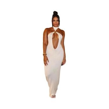 Imagem de Vestido Maxi Slim Sem Costas Para Mulheres Hugcitar 2025 Moda Com Reco