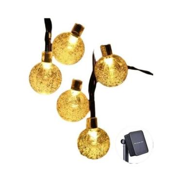 Imagem de Luzes De Cordão Solar 60 LED 8 Modos IP65 Luzes De Cristal Em Forma De