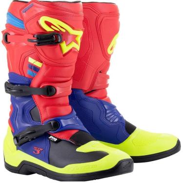 Imagem de Bota Alpinestars Tech 3 - Vermelho/Azul/Amarelo