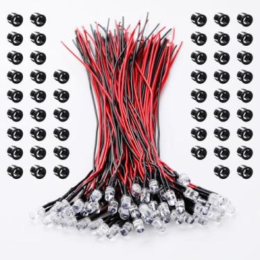 Imagem de OWOFYDR Diodos emissores de luz LED pré-cabeados de 12 volts 5 mm, micro diodos de luzes LED para kit sortido de modelos, mini lâmpadas LED simples de 12 V (flash rápido/50 peças, 5 mm)