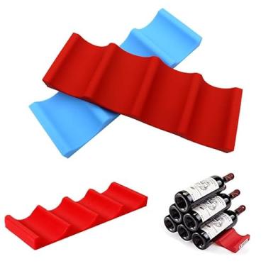 Imagem de Tapete de garrafa de cerveja de silicone criativo, bandeja de cerveja, bebida de geladeira, tapete de silicone horizontal de cerveja, empilhador de almofada de armazenamento