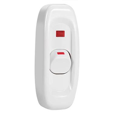 Imagem de Generic Interruptor de Luz Em Linha Ac 250v Com Indicador Led para Lâmpada, Lâmpada de Espelho, de Parede, Botão Liga/desliga Conveniente, Adequado para Quarto (Branco)