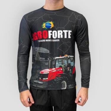 Imagem de Camisa Agro Masculina Blusa Térmica Proteção UV50 Esportiva - GIP ECOM