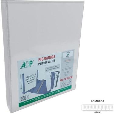 Imagem de Fichário de PVC Personnalite A4 45MM 4 Argolas Branco - ACP