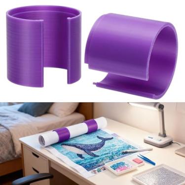 Imagem de EEEKit Suporte de rolo de pintura de diamante, suporte antirolo de pintura de diamante, ferramenta de armazenamento de anel de rolagem de diamante para experiência de pintura suave