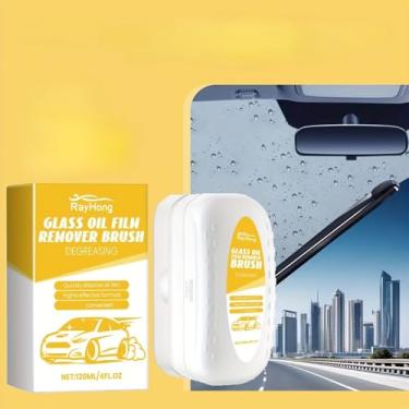 Imagem de Limpador de para-brisa à prova d'água e neblina, lâmina repelente de água de resina ABS com esponja de aplicação, para vidros e espelhos de carro, desumidificador de superfície e raspador de chuva