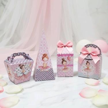 Imagem de Kit Festa Bailarina 20 Caixas Papelaria Premium - Decoração Aniversário Menina Ballet - Studio Mimosê