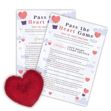 Imagem de NYCTUG Valentine's Day Left Right Story, Pass The Heart Game, 2 Story Cards & A Red Fluffy Heart, Valentine's Day Party Games & Supplies - A03