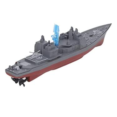 Imagem de YOUTHINK Navio de Guerra Com Controle Remoto, Barco RC de 2,4 GHz Com Carregamento USB Barco de Brinquedo Elétrico de Alta Velocidade para Banheira Piscina Banheira Inflável (803B)