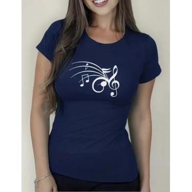 Imagem de Camisa Camiseta Adulto Masculina Feminina Algodão Música Notas Musicai