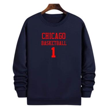 Imagem de Blusa Moletom Gola Basquete Chicago Basketball número 1 - Loja Click C