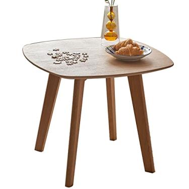 Imagem de AkosOL Sala de estar pequena mesa de centro redonda mesa de centro sofá mesa lateral escritório pequena mesa de carvalho branco pernas de mesa, 54,5 x 47 cm