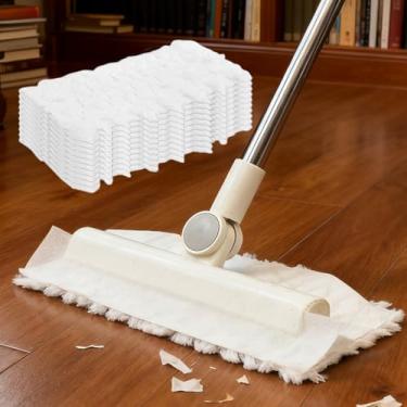 Imagem de 10 peças de substituição de esfregão absorvente de água descartável engrossado limpeza esfregão cabeças tecido não tecido pano de limpeza poeira chão