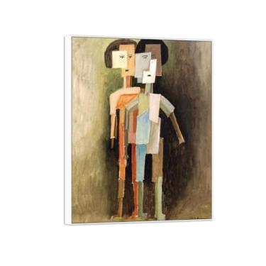 Imagem de Victor Brauner famosa pintura em tela de arte de parede pronta para pendurar - resolução do formulário-imagem em moldura branca para decoração de sala de estar 50 x 65 cm 20 x 26 pol