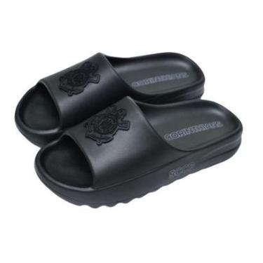 Imagem de Chinelo Nuvem Corinthians Slide Oficial Licenciado All Black-Unissex