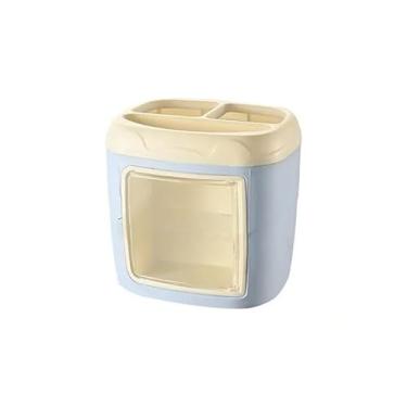 Imagem de Porta Lápis Ursinho Caneta Organizador de Mesa Decoração Caixinha Multiuso (Azul Claro)