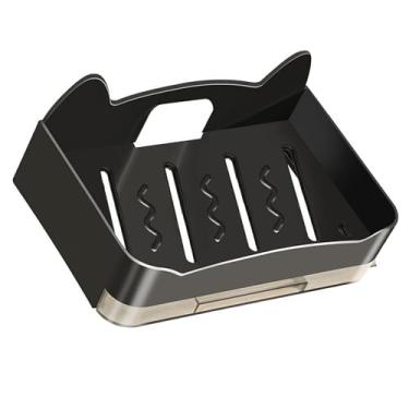 Imagem de Hyuduo Saboneteira Montada na Parede Com Design de Gato, Suporte de Sabonete para Banheiro Sem Broca para Todos Os Tipos de Banheiros, Bandeja de Sabonete de Plástico de 5,5 X 8, X 13, Cm (Preto)