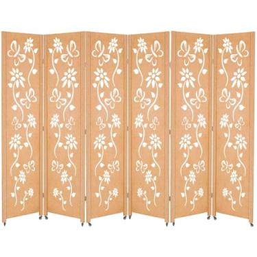 Imagem de 6 Biombo Divisoria Com Rodinha Painel Repartido de Ambiente Decoração Rodizio (Floral)