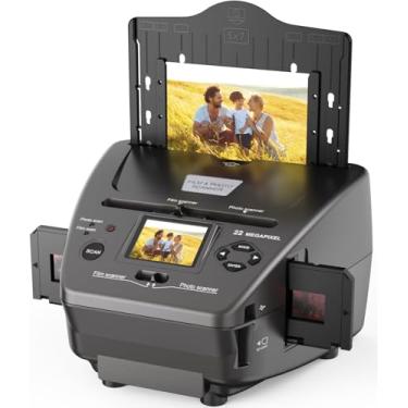 Imagem de Scanner de fotos e slides – filme de 22 MP e scanner negativo com LCD de 2,4 polegadas, converte slides de 35 mm, 135 negativos e fotos (3R/4R/5R), cartão de nome para JPEG digital, inclui cartão SD