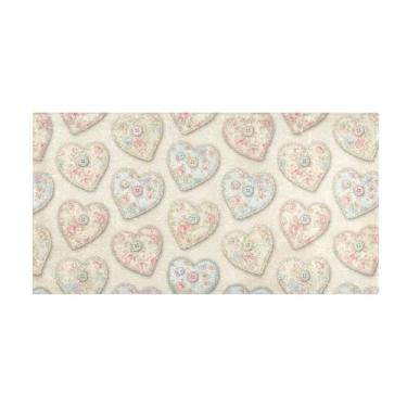 Imagem de Burbuja Tapete de corredor com botão de coração de pelúcia antiderrapante tapete de cozinha suporte de borracha para corredor, quarto, sala de estar, decoração de entrada, lavável na máquina, 51 x 99