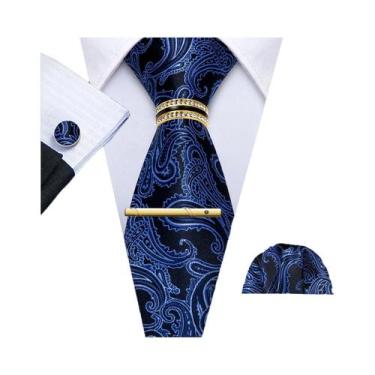 Imagem de Conjunto De Gravata Masculina Verde Teal Violeta Roxo Floral Jacquard 