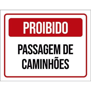 Imagem de Placa Sinalização - Proibido Passagem De Caminhões 36X46
