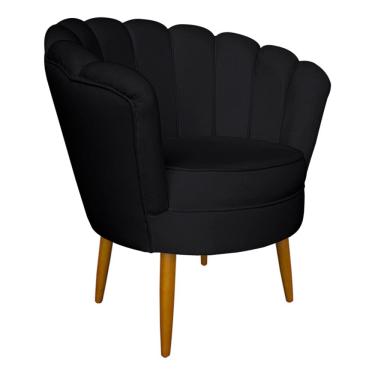 Imagem de Poltrona Pétala De Veludo Luxo Decorativa Liberty Móveis Preto