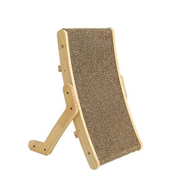 Imagem de Gatos de madeira papel ondulado arranhador de gatos sofá-cama em 1 brinquedo de animal de estimação para gatos moagem garra gatos arranhador (cor: B) (A)